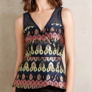 Anthropology HD in Paris jacquard peplum top Size 2